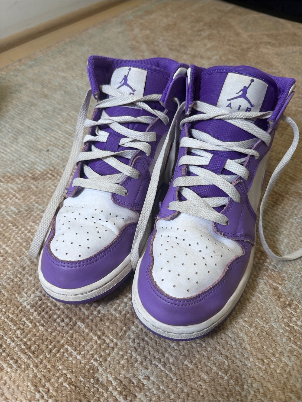 Nike Kids' High-Top Sneakers - Purple & White